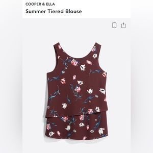 Cooper & Ella Summer Tiered Blouse | Small | Burgundy